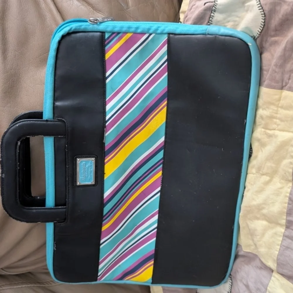 Macbeth Collection Black and Teal Bag